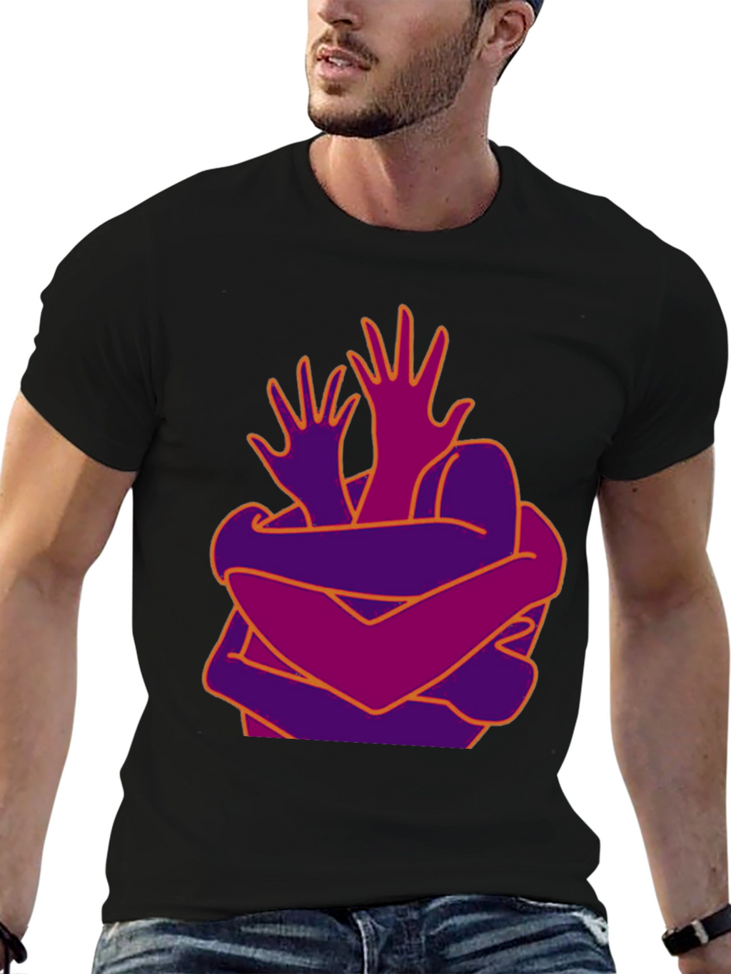 Abstract Hug Graphic T-Shirt