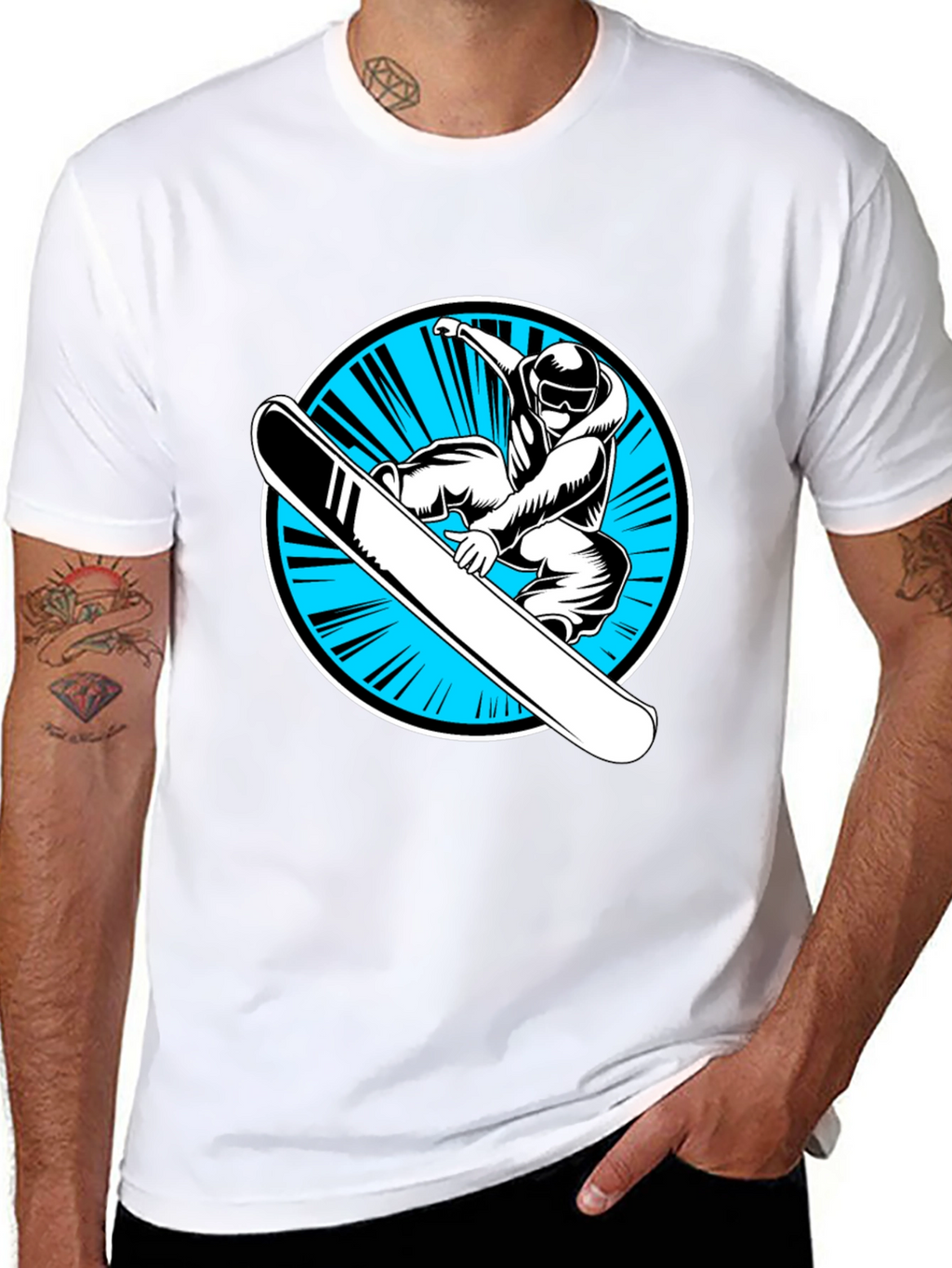 Snowboarder Graphic Black T-Shirt