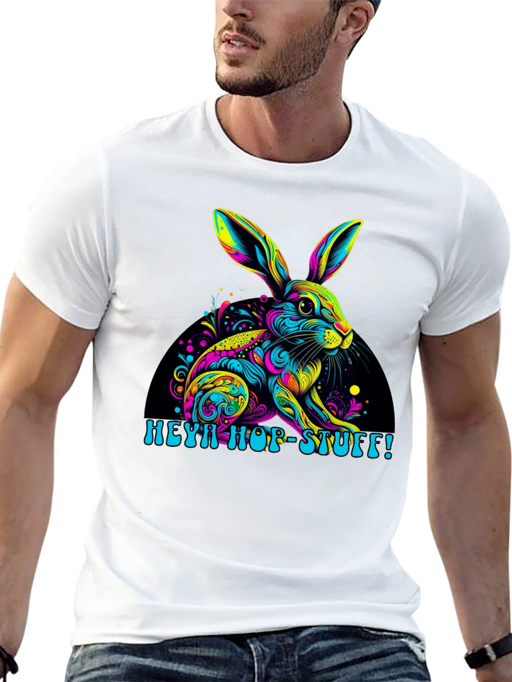 Vibrant Easter Bunny T-Shirt - Heya Hop Stuff!
