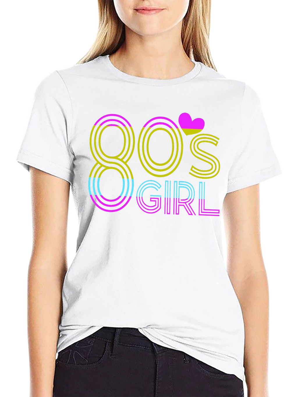 80s Girl T-Shirt - Retro Neon Style
