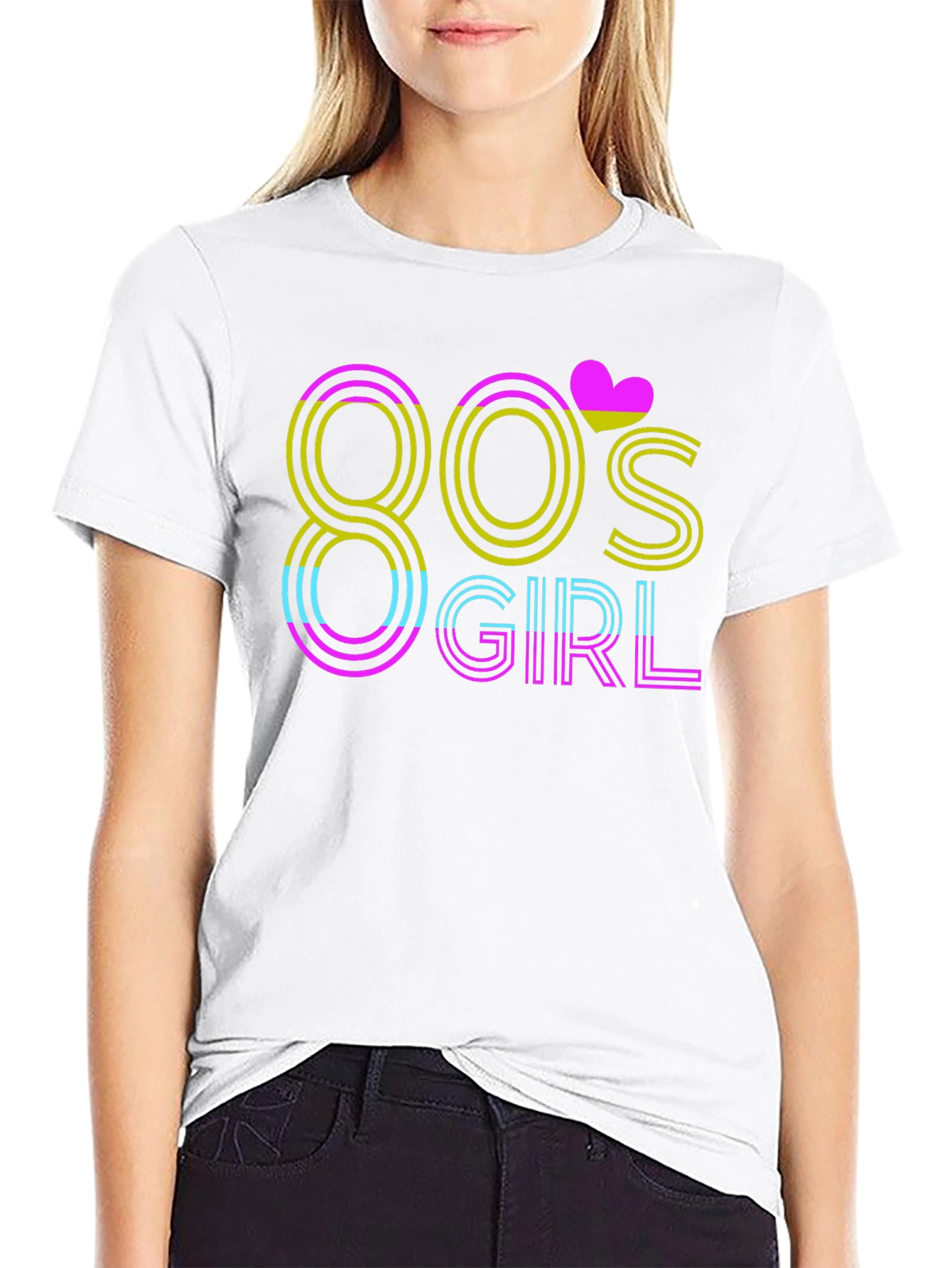 80s Girl T-Shirt - Retro Neon Style