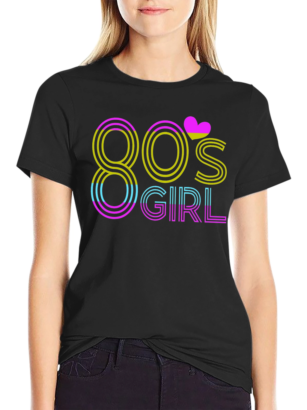 80s Girl T-Shirt - Retro Neon Style