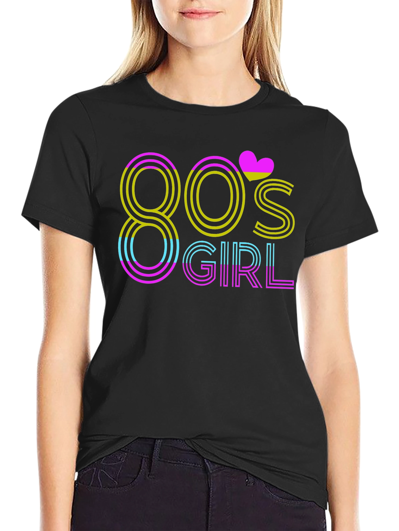 80s Girl T-Shirt - Retro Neon Style