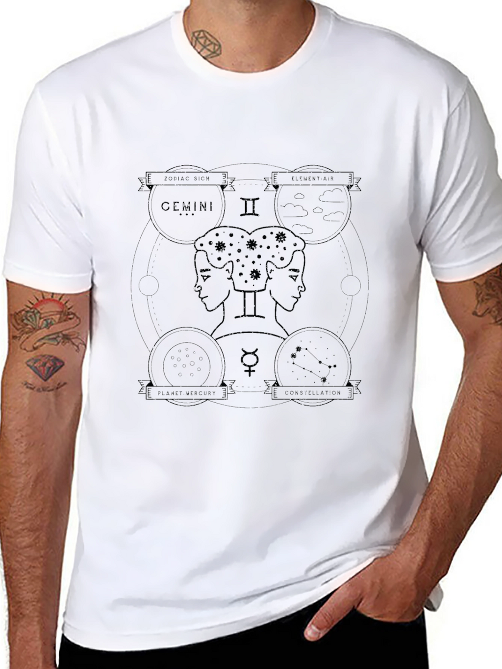 Gemini Zodiac Graphic Tee - Stylish Astrology Shirt