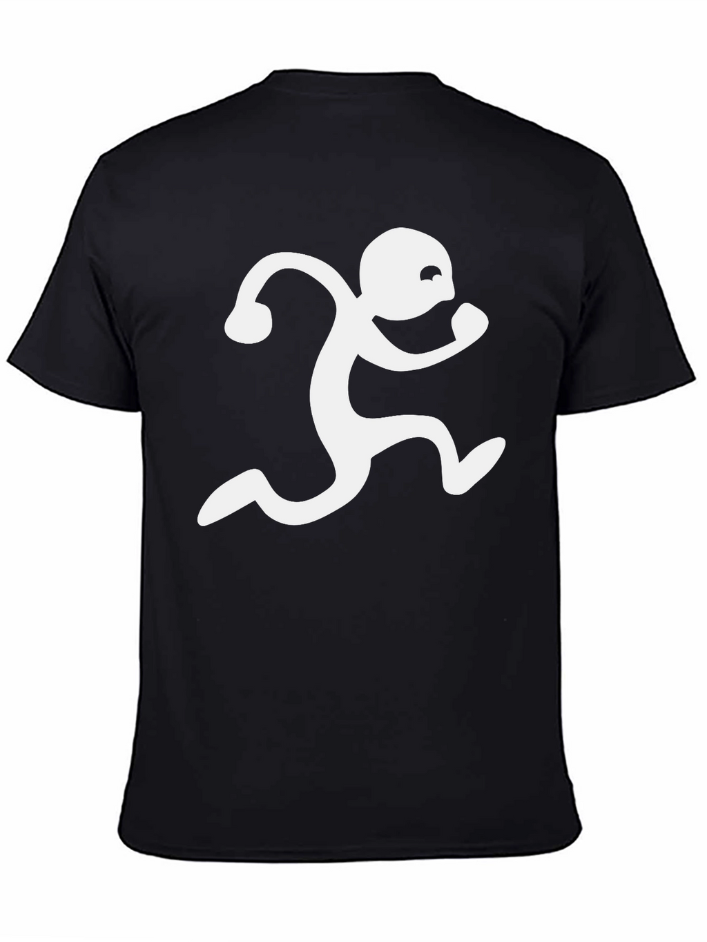 Black T-Shirt with Running Man Graphic