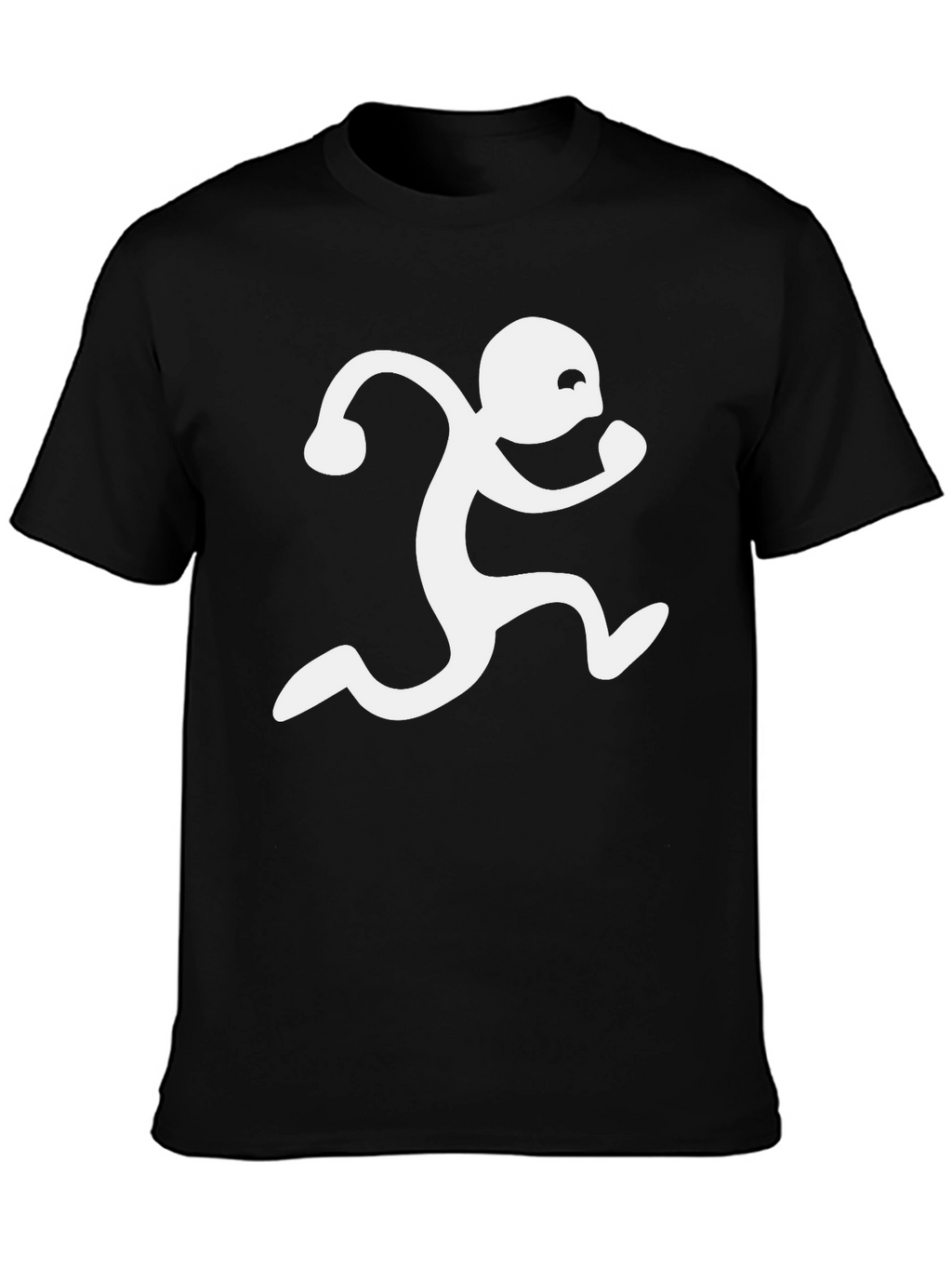 Black T-Shirt with Running Man Graphic