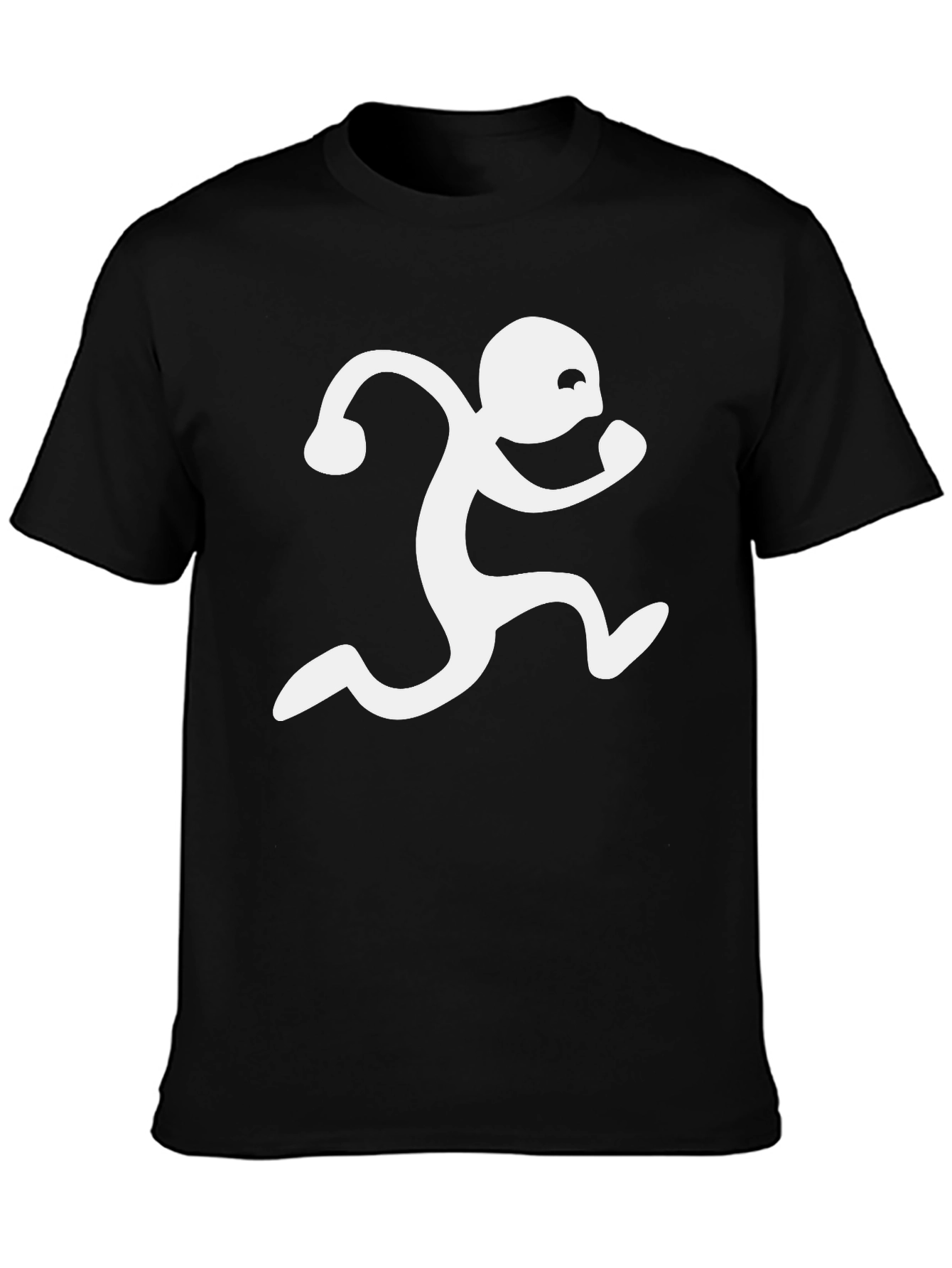 Black T-Shirt with Running Man Graphic