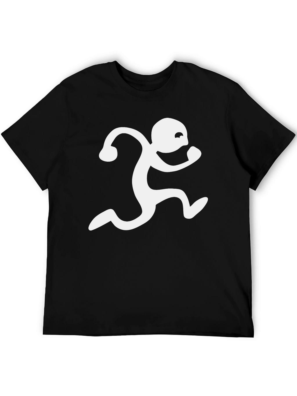 Black T-Shirt with Running Man Graphic