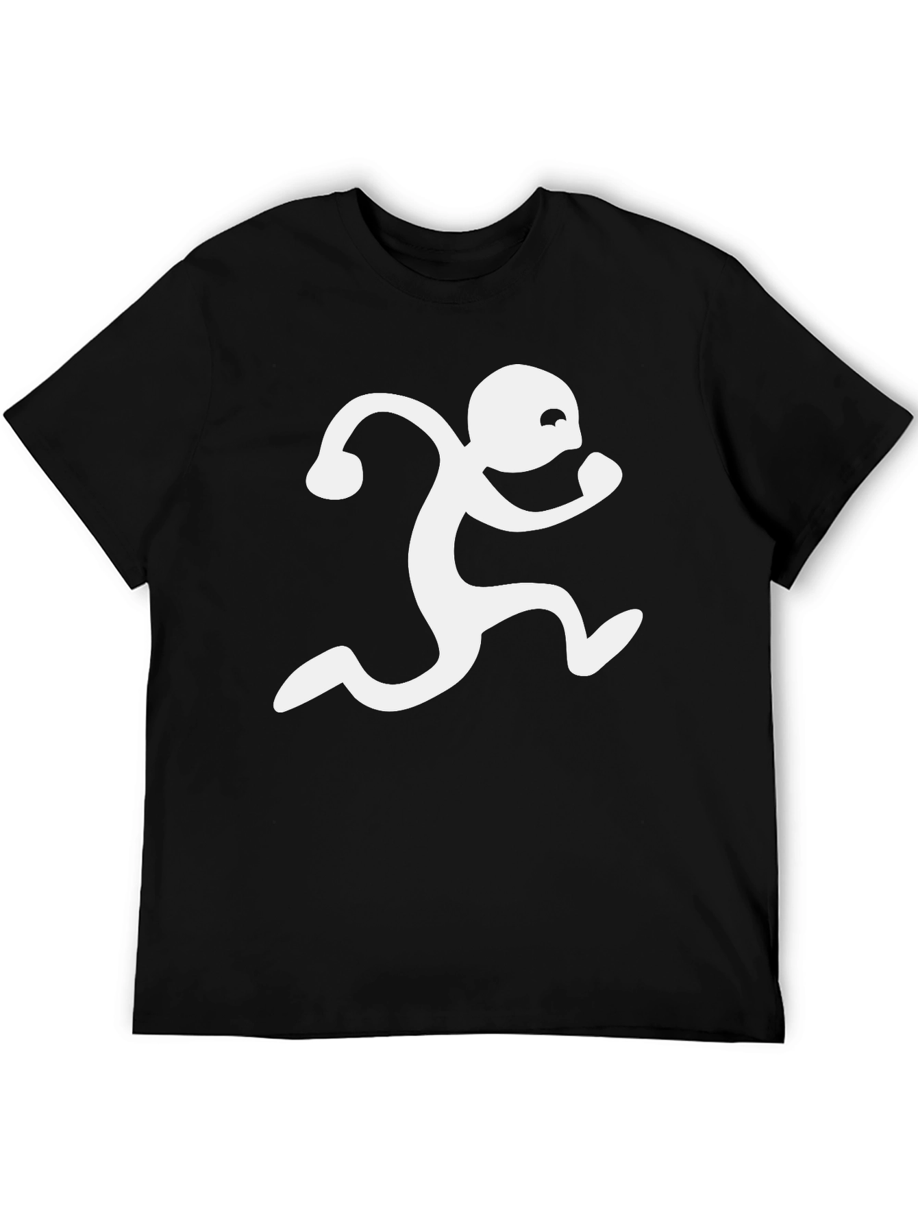 Black T-Shirt with Running Man Graphic
