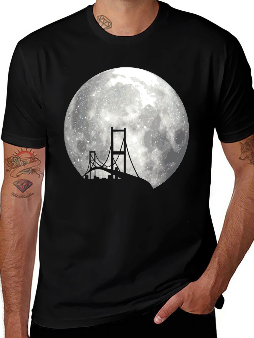 Moonlit Bridge Graphic T-Shirt