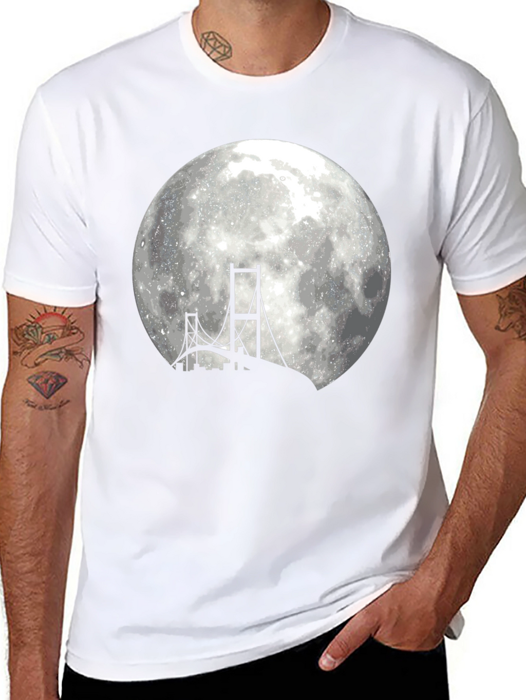 Moonlit Bridge Graphic T-Shirt
