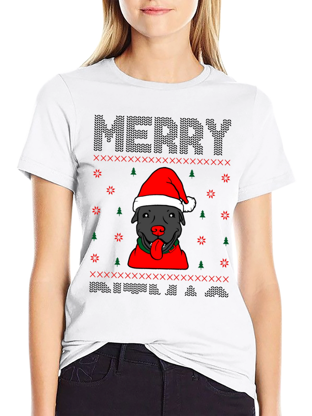 Merry Pitbull Christmas T-Shirt