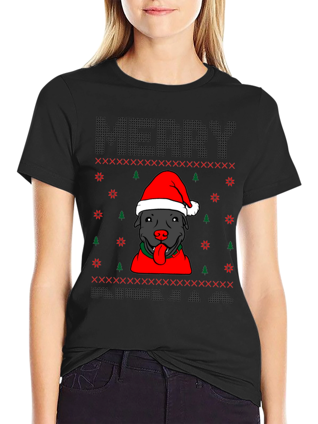 Merry Pitbull Christmas T-Shirt