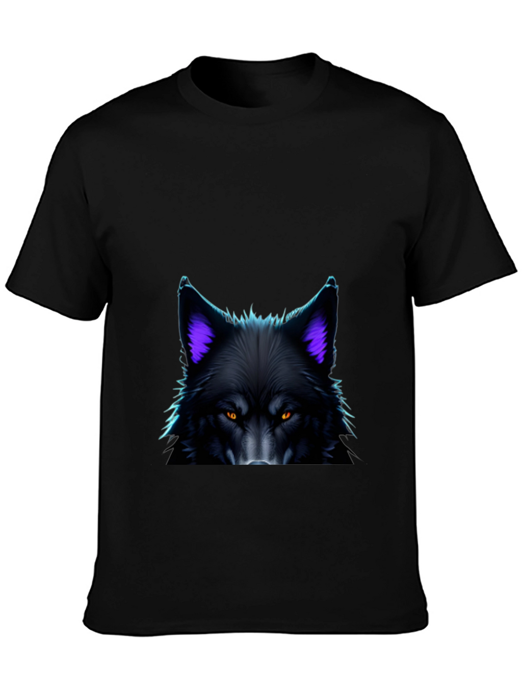 Black Wolf Graphic Tee - Bold Animal Design