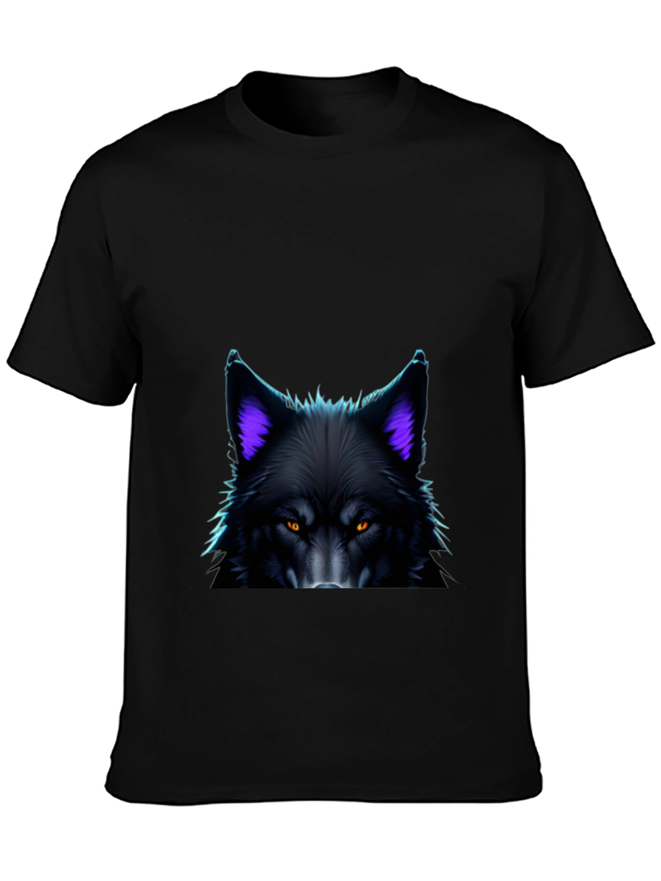 Black Wolf Graphic Tee - Bold Animal Design
