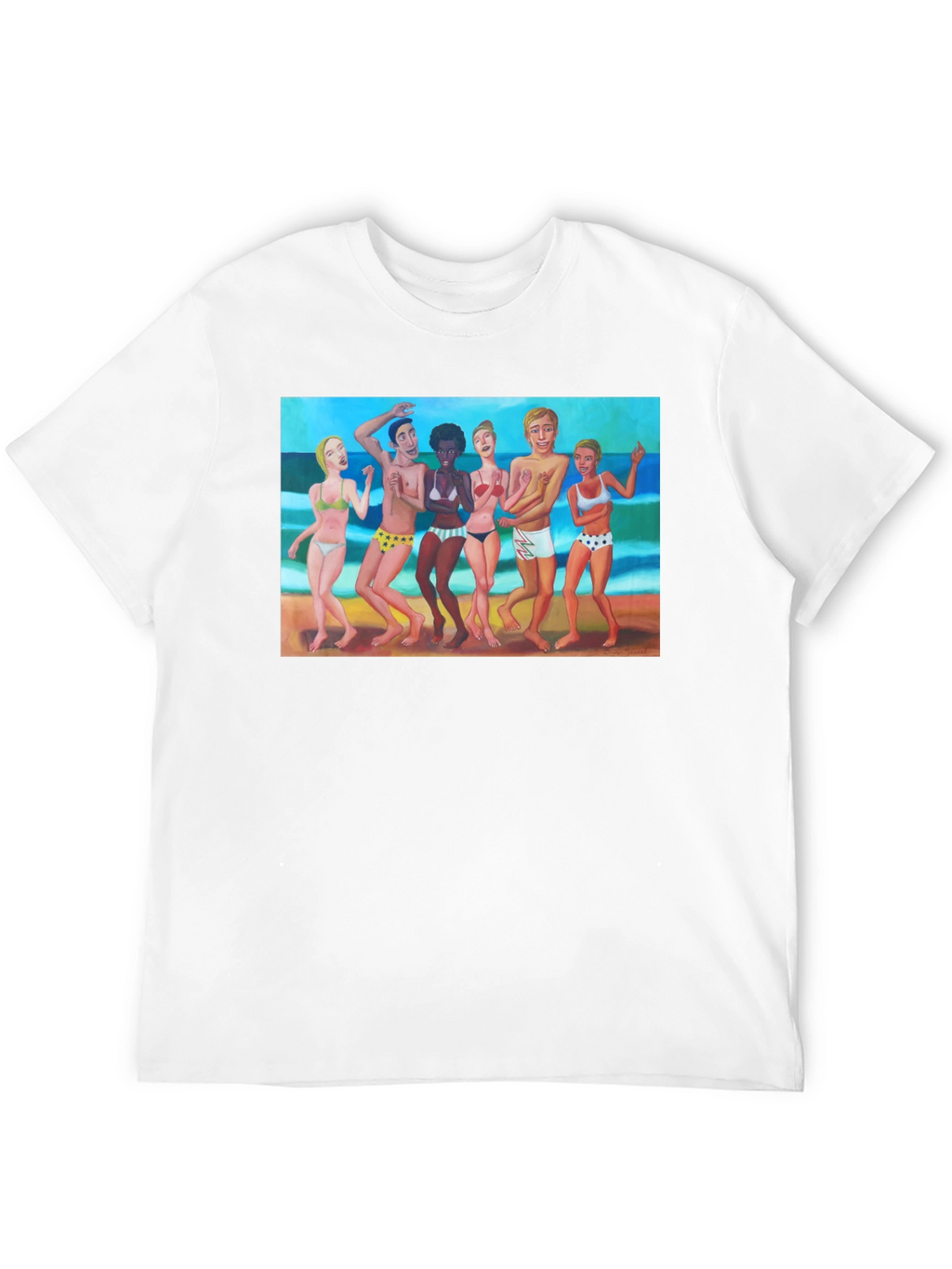 Beach Party Graphic Tee - Black Casual T-Shirt