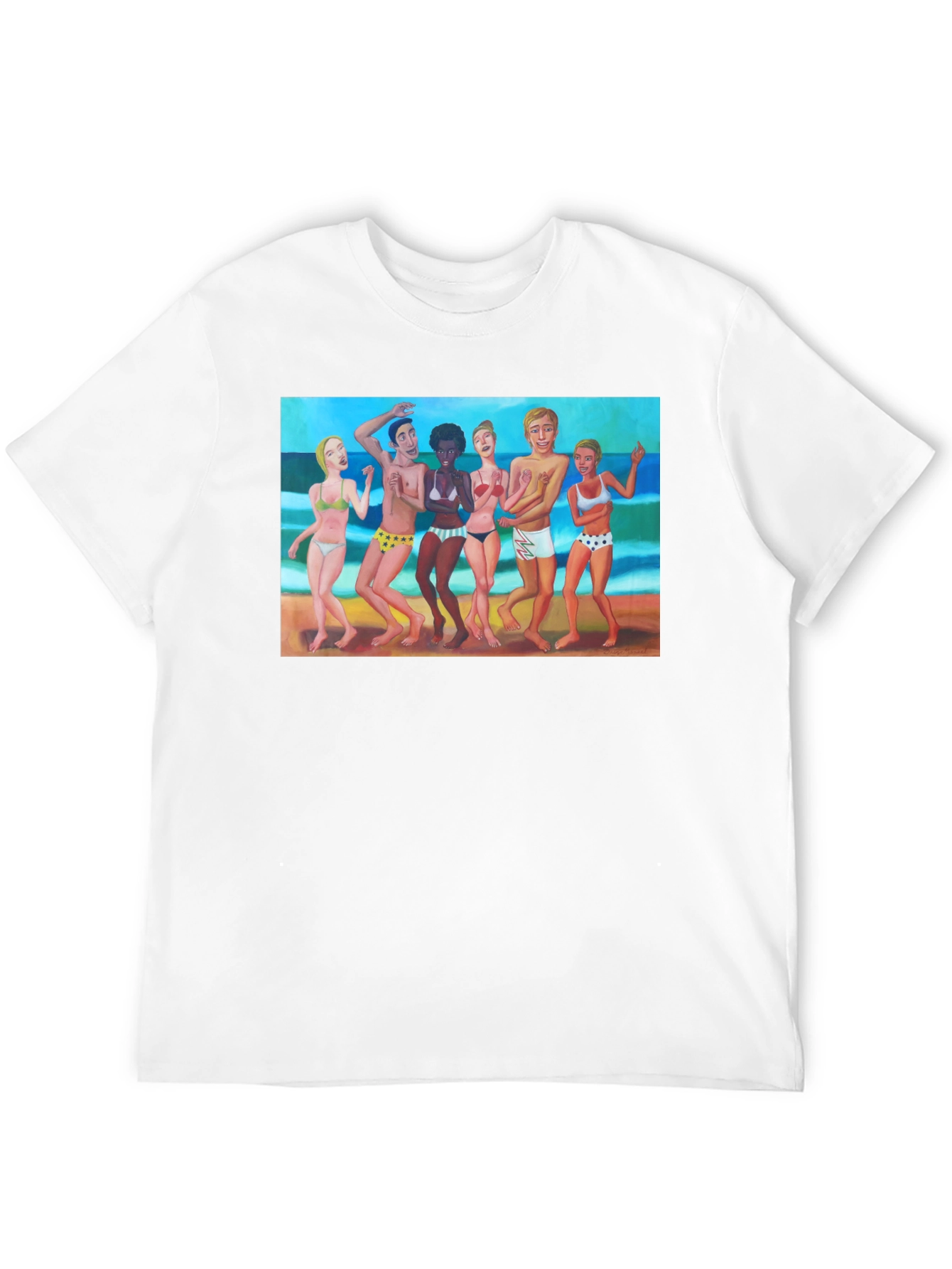 Beach Party Graphic Tee - Black Casual T-Shirt