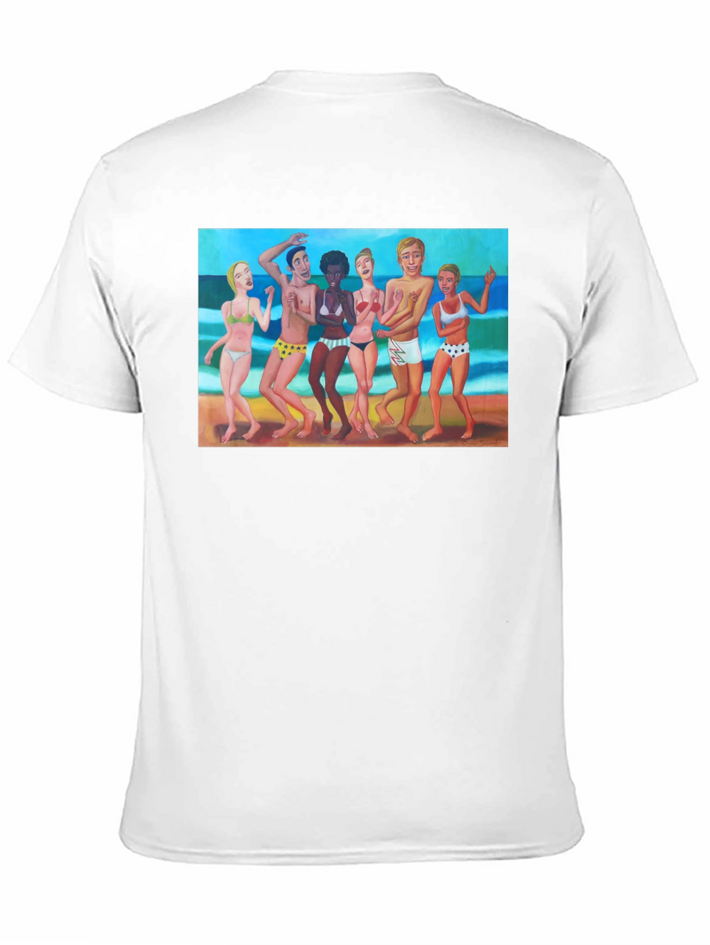 Beach Party Graphic Tee - Black Casual T-Shirt