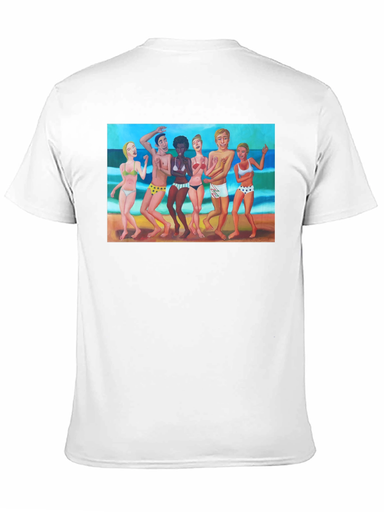 Beach Party Graphic Tee - Black Casual T-Shirt