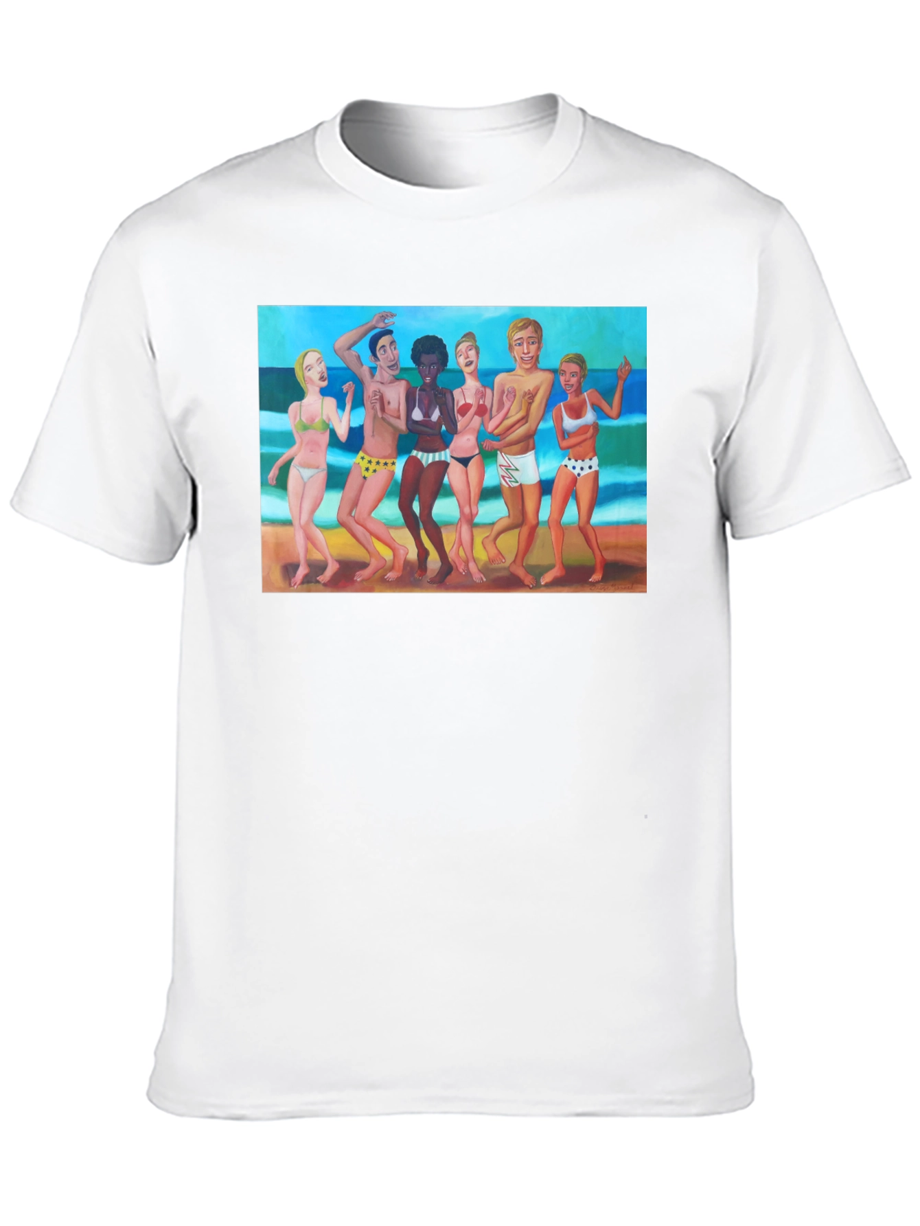 Beach Party Graphic Tee - Black Casual T-Shirt