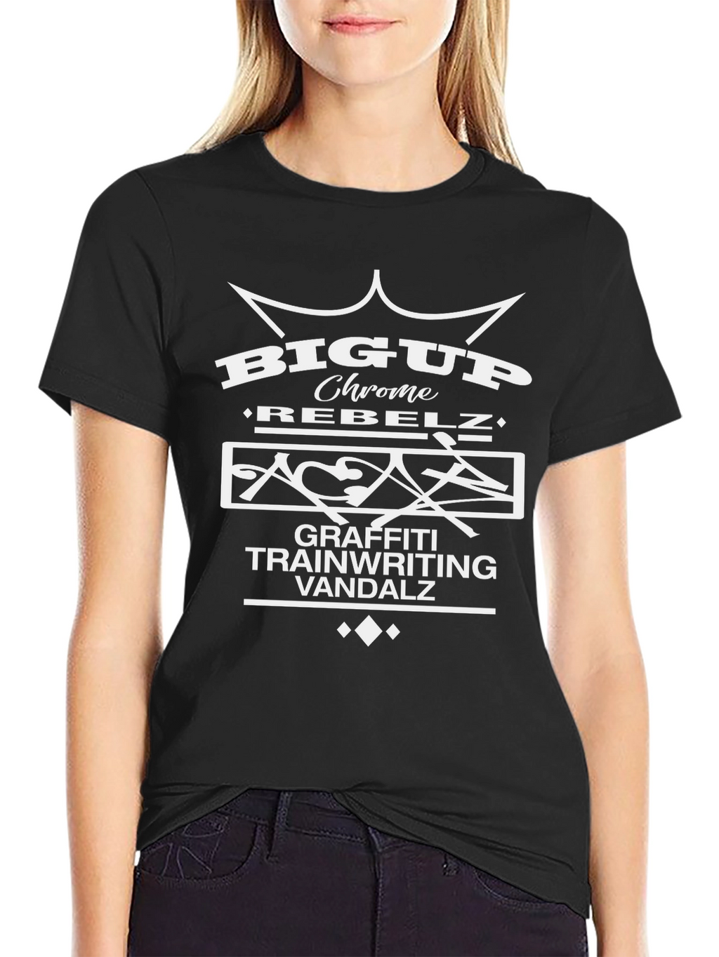 Big Up Chrome Tee - Graffiti Trainwriting Vandalz