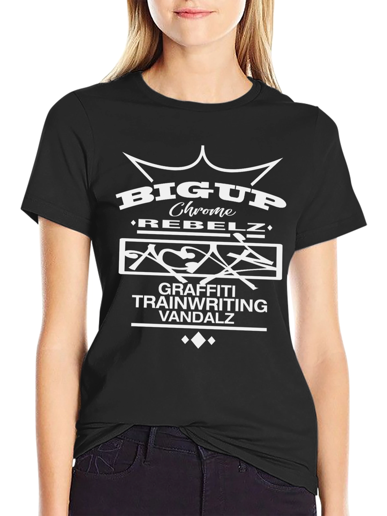 Big Up Chrome Tee - Graffiti Trainwriting Vandalz