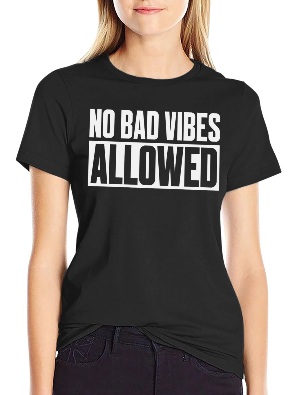 No Bad Vibes Allowed Graphic Tee - Black