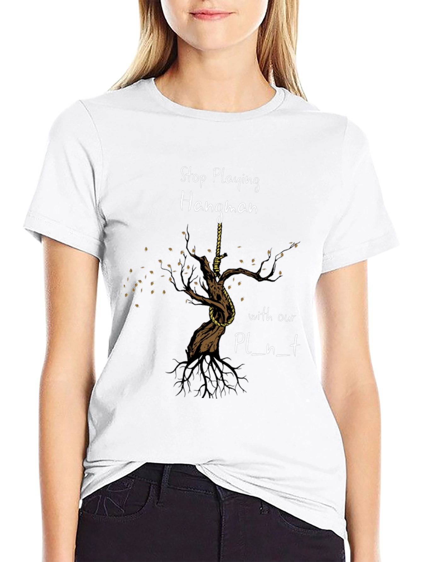 Stop Playing Hangman Graphic Tee - Earth Awareness