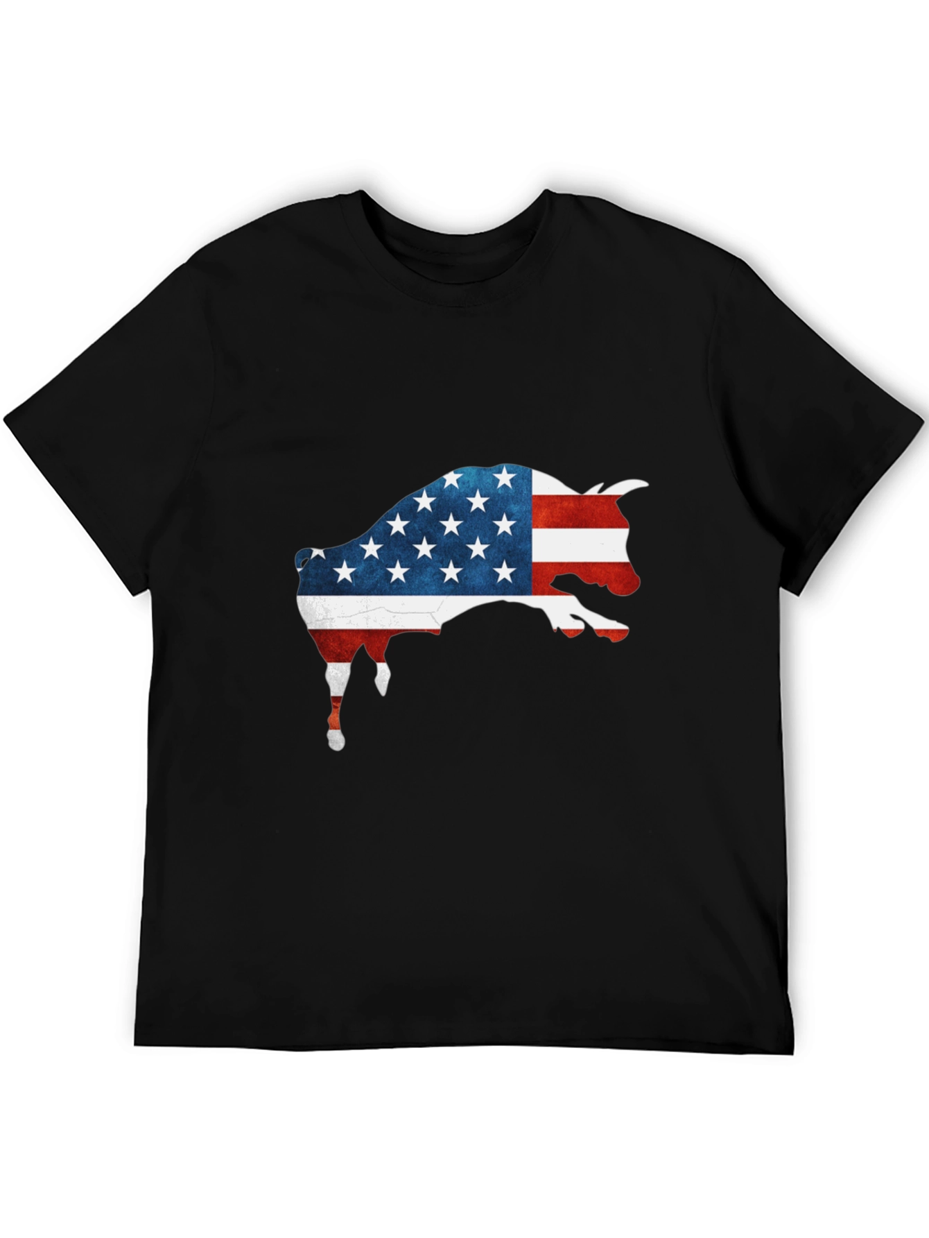 American Bull Flag Graphic Tee - Black