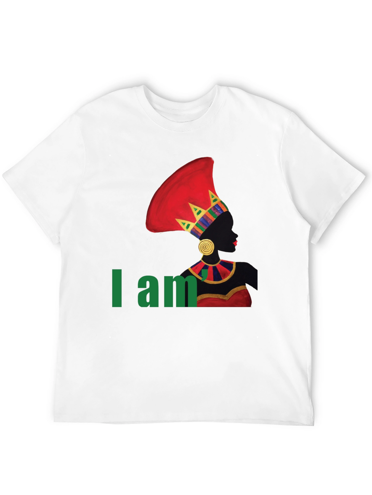 I Am Queen T-Shirt - Black Crew Neck Cotton Tee