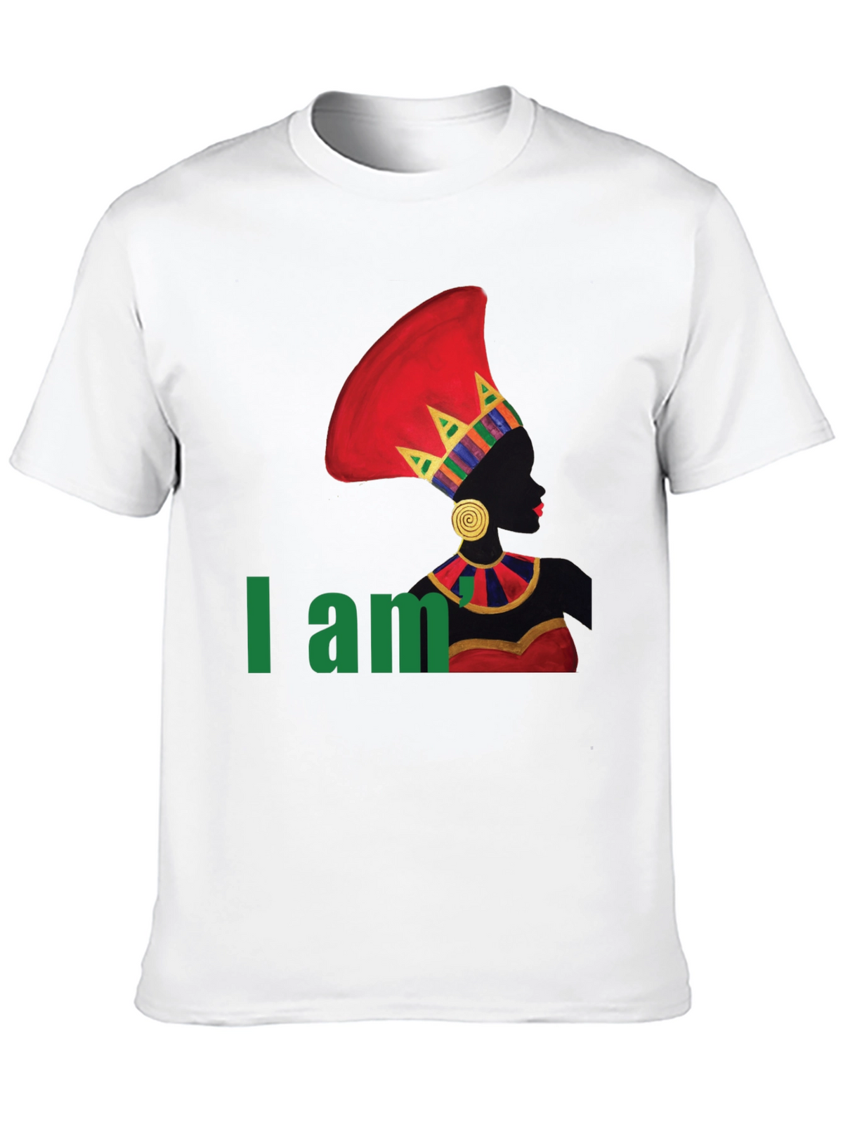 I Am Queen T-Shirt - Black Crew Neck Cotton Tee