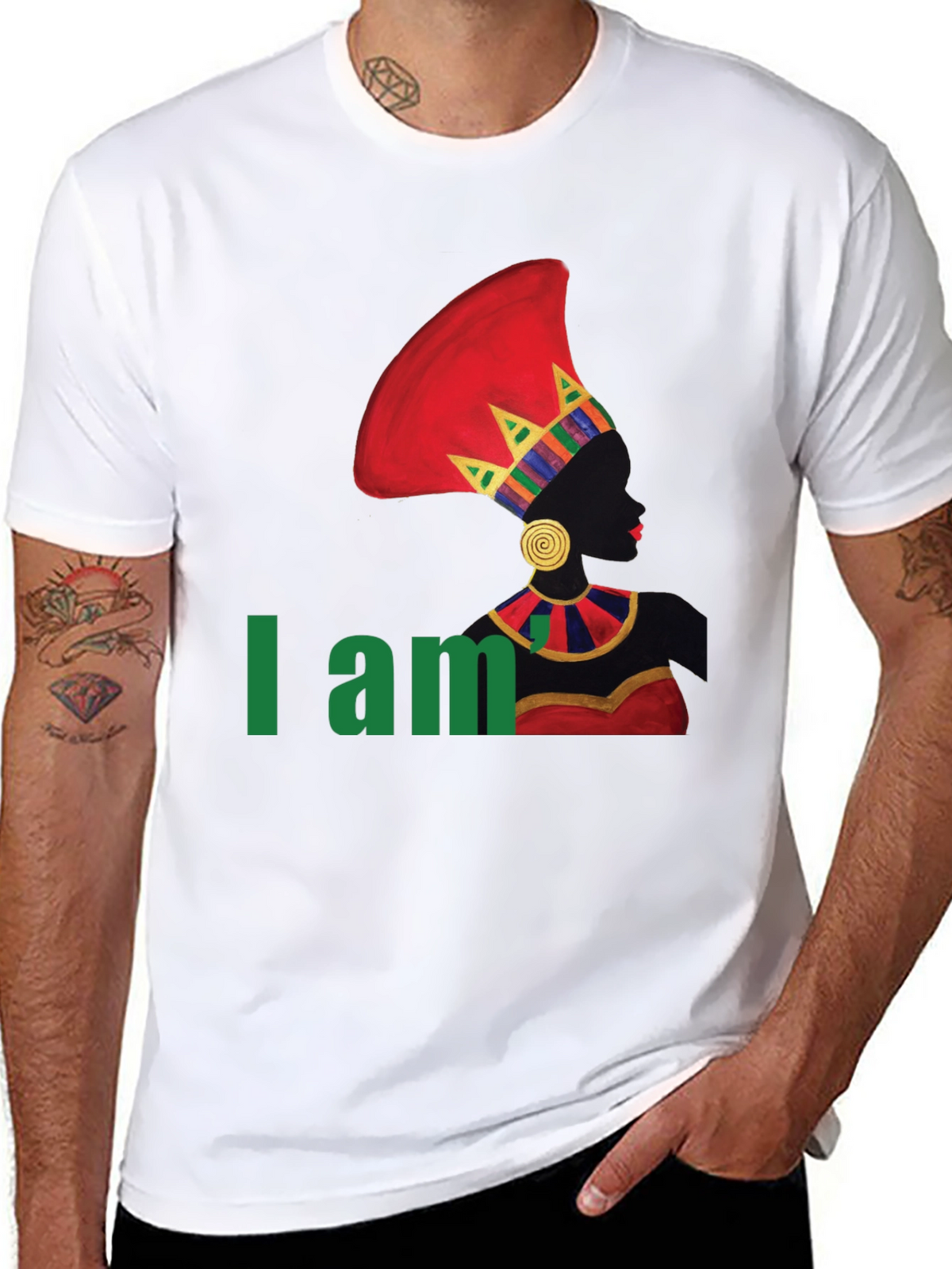 I Am Queen T-Shirt - Black Crew Neck Cotton Tee