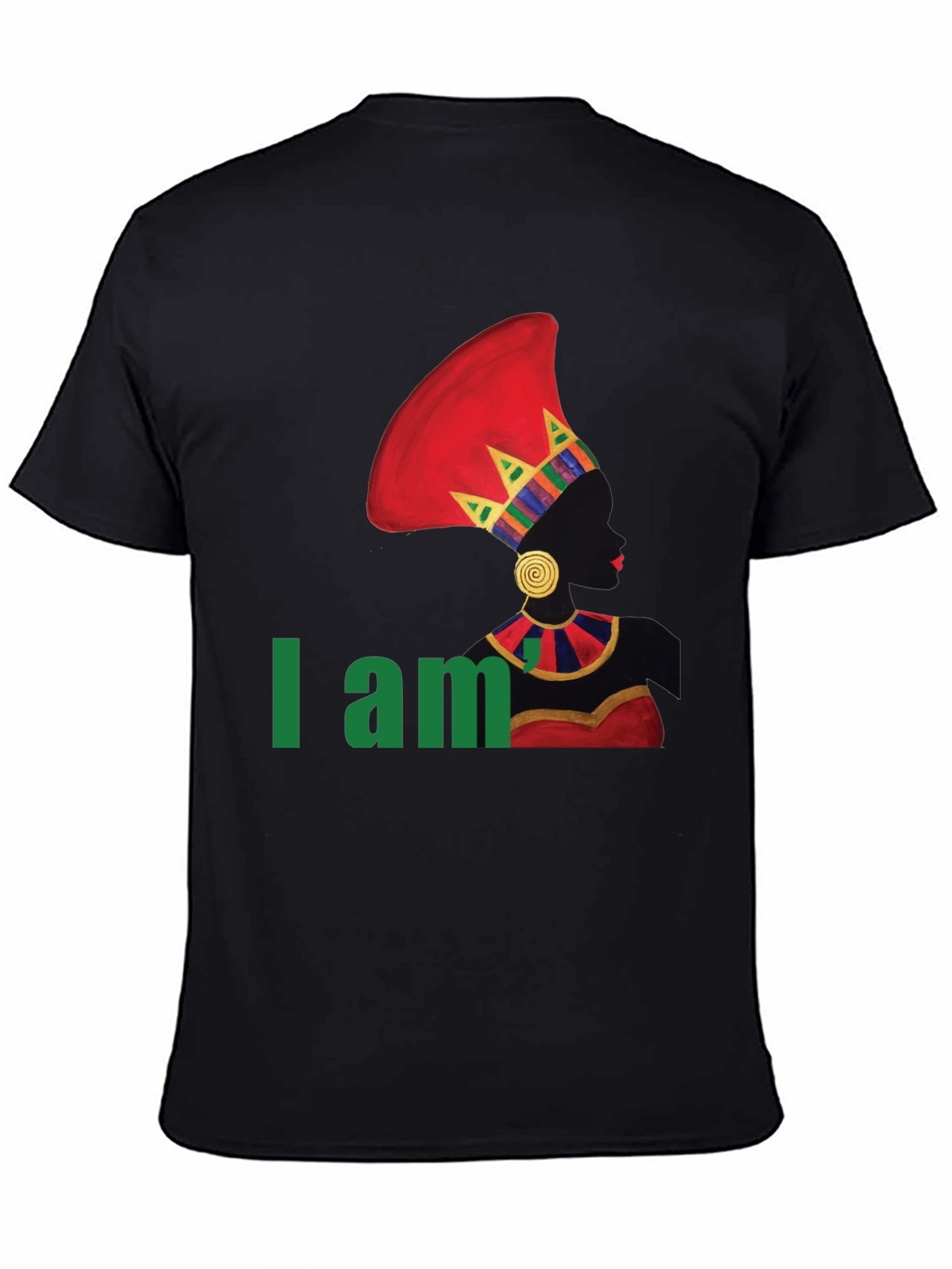I Am Queen T-Shirt - Black Crew Neck Cotton Tee