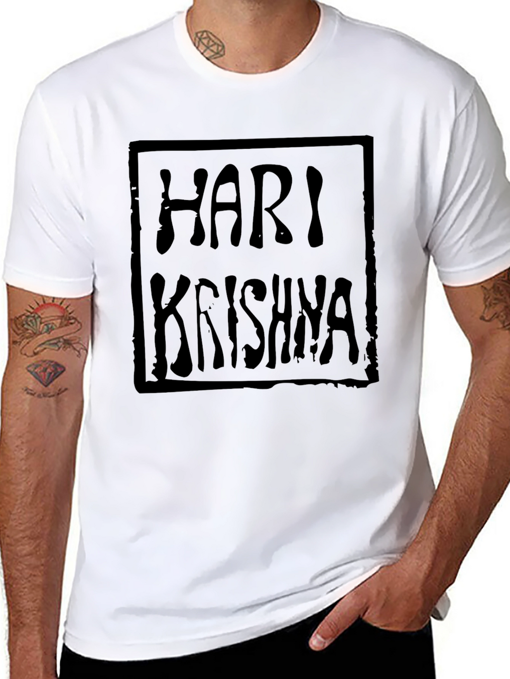 Hari Krishna Graphic Tee - Soft Cotton Blend Shirt