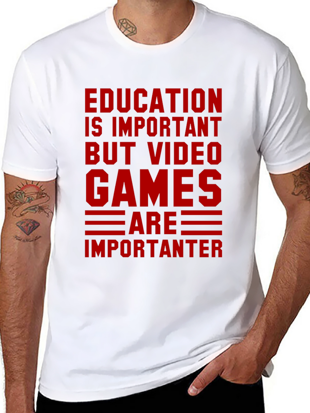 Education vs. Video Games Graphic Tee