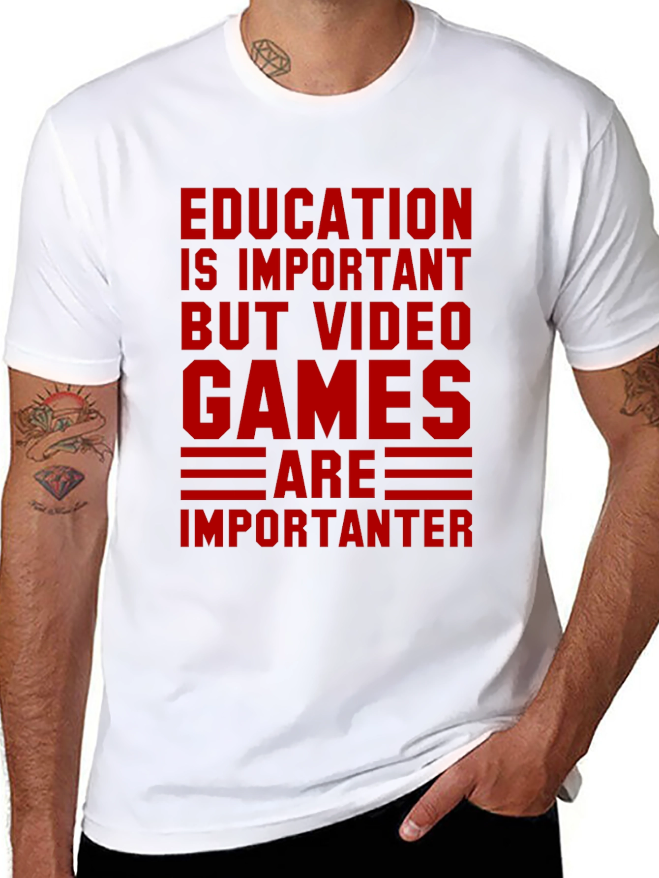 Education vs. Video Games Graphic Tee