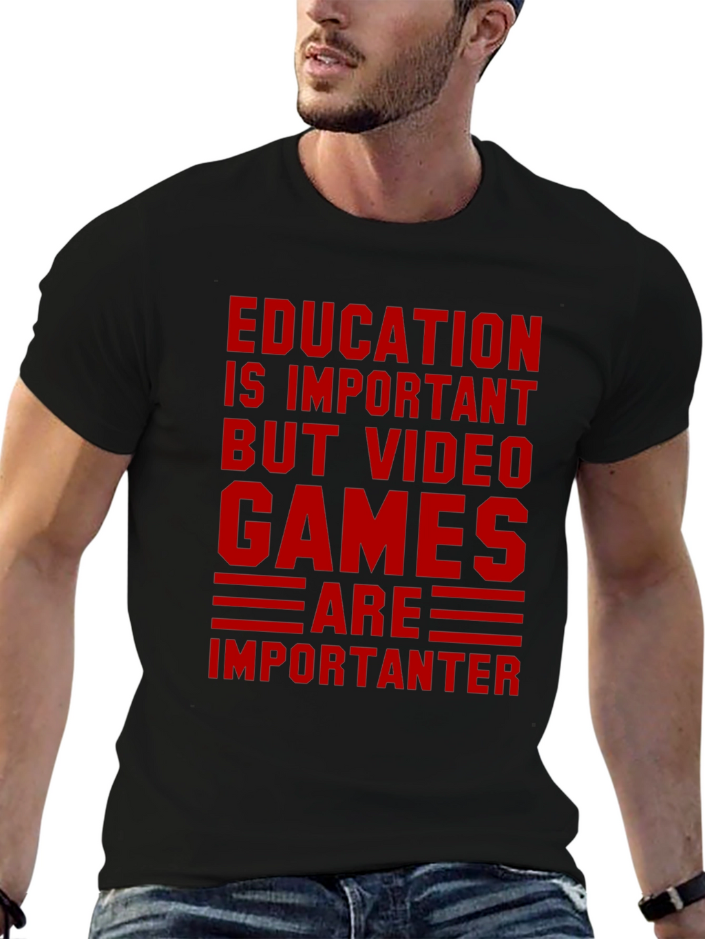 Education vs. Video Games Graphic Tee