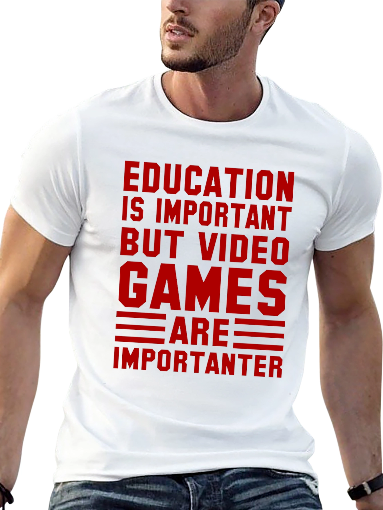 Education vs. Video Games Graphic Tee