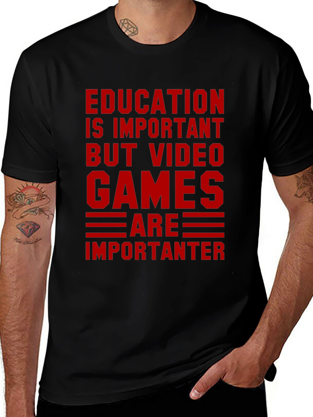 Education vs. Video Games Graphic Tee