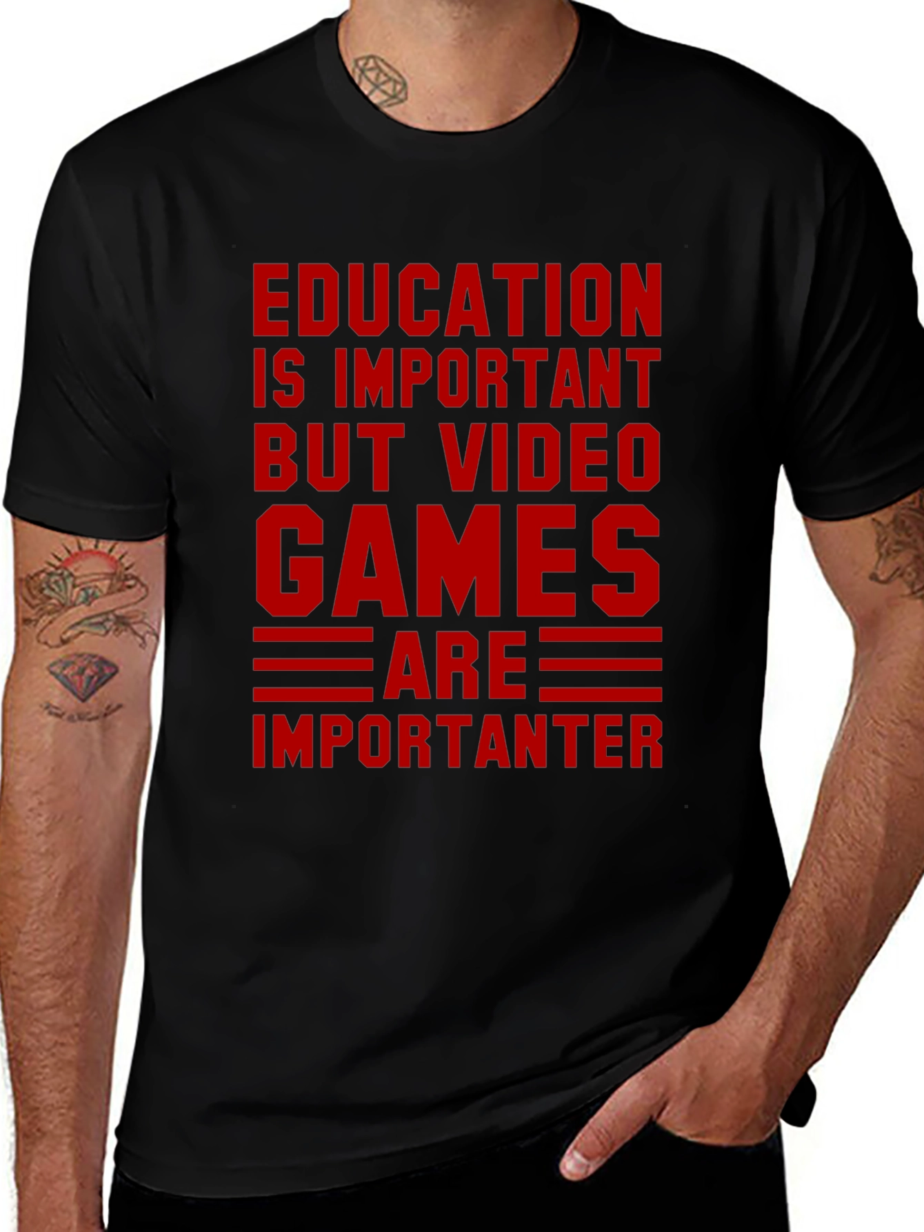 Education vs. Video Games Graphic Tee