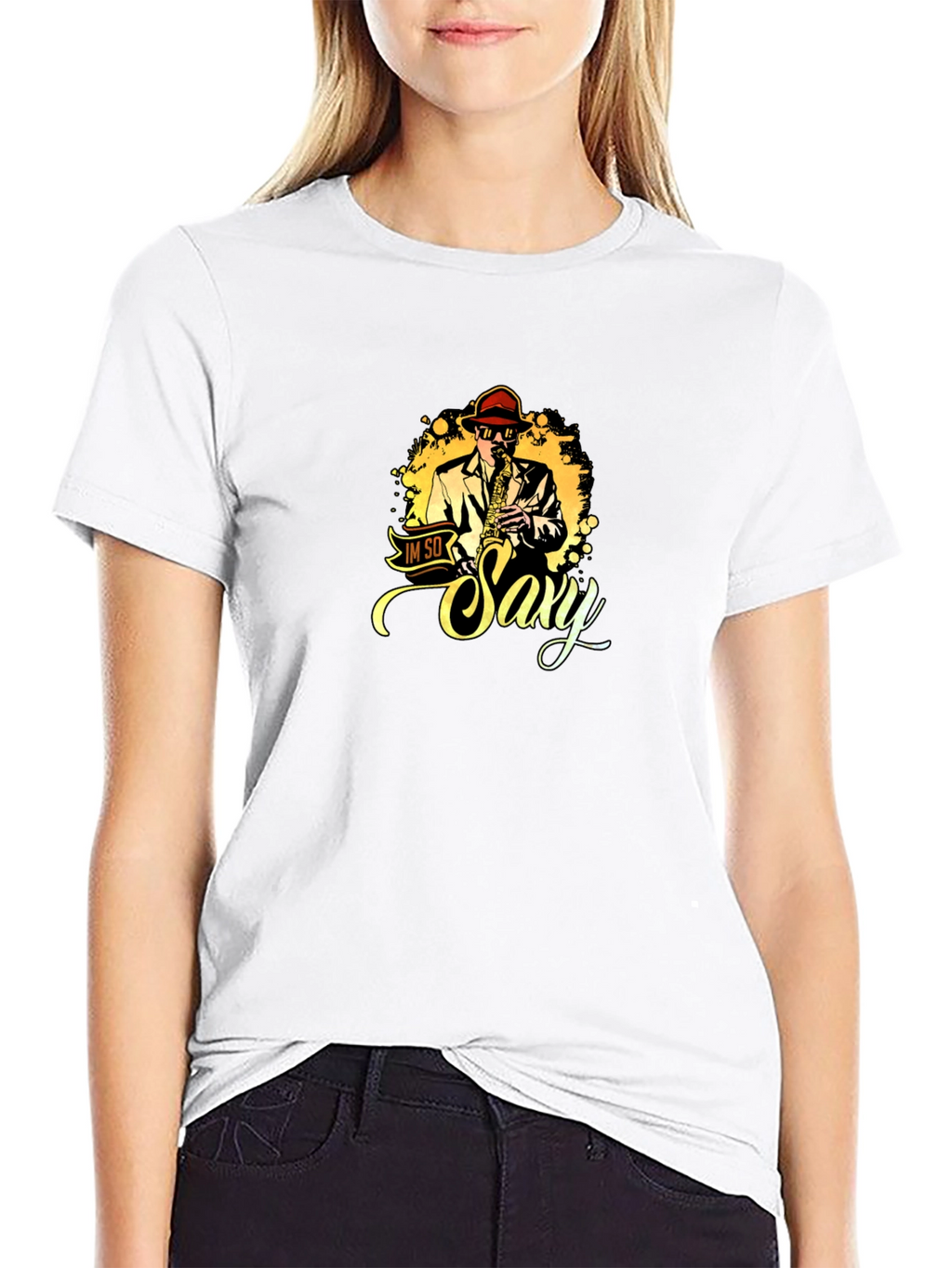 Im So Saxy T-Shirt Black Cotton Graphic Tee