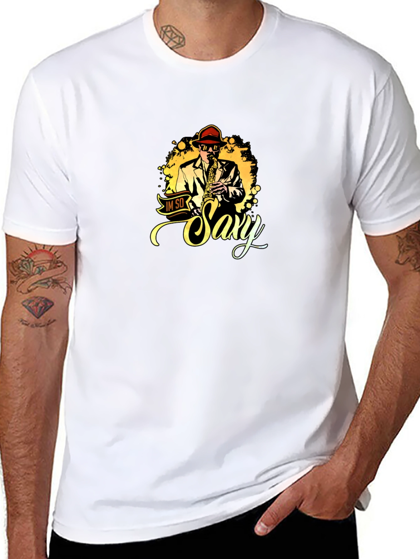 Im So Saxy T-Shirt Black Cotton Graphic Tee