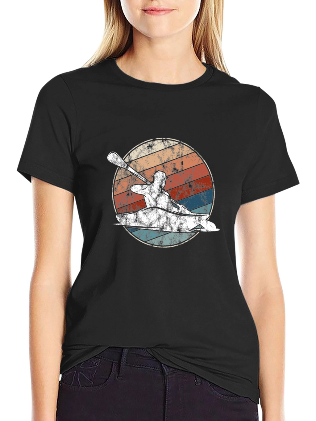 Kayak Retro Graphic T-Shirt - Paddling Adventure Tee