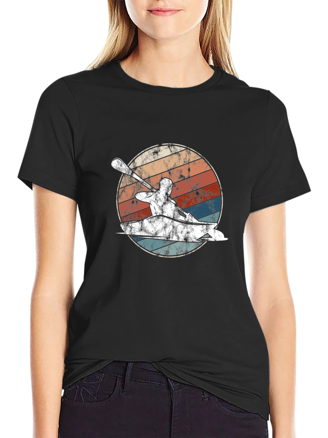 Kayak Retro Graphic T-Shirt - Paddling Adventure Tee