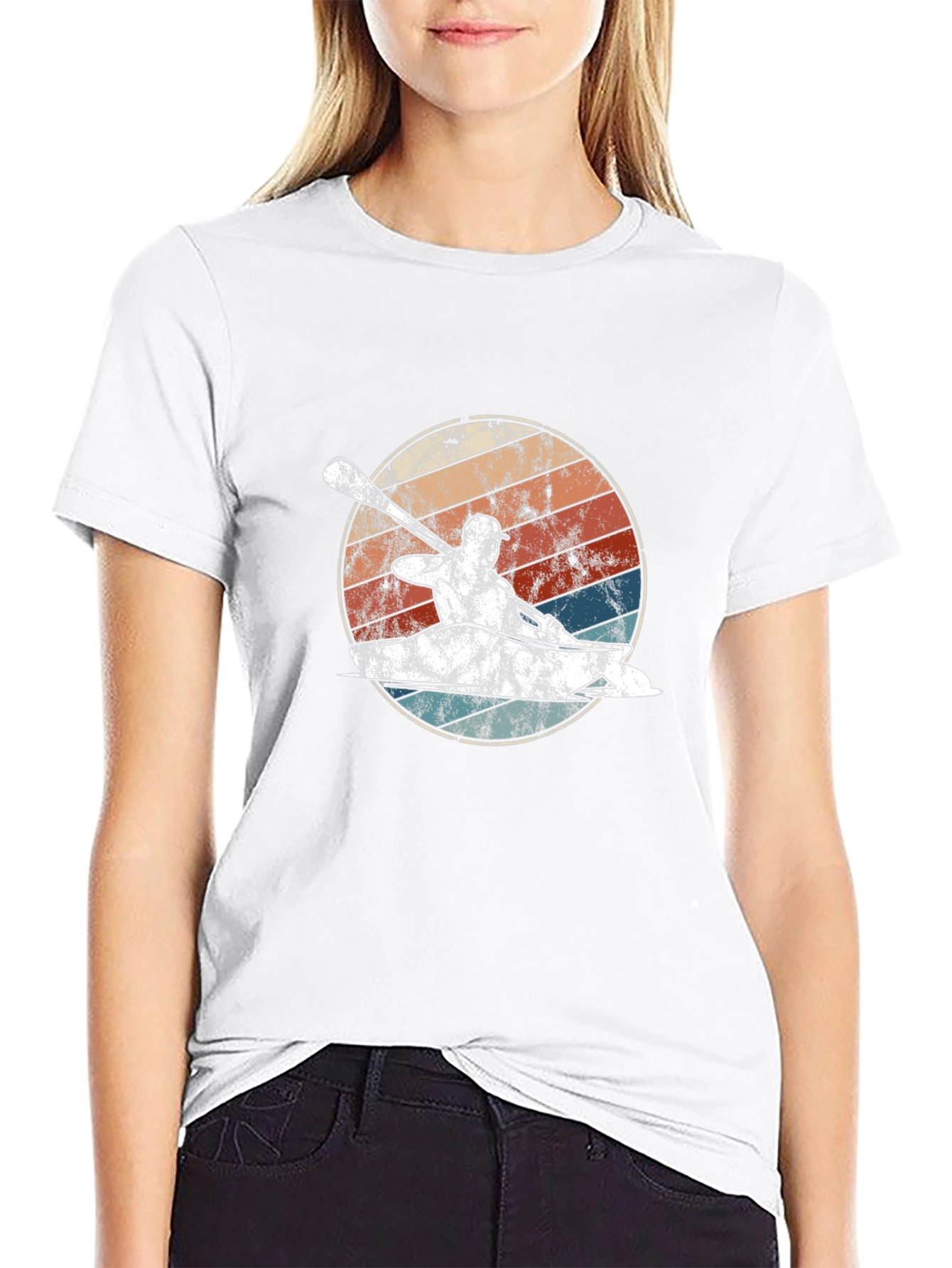 Kayak Retro Graphic T-Shirt - Paddling Adventure Tee