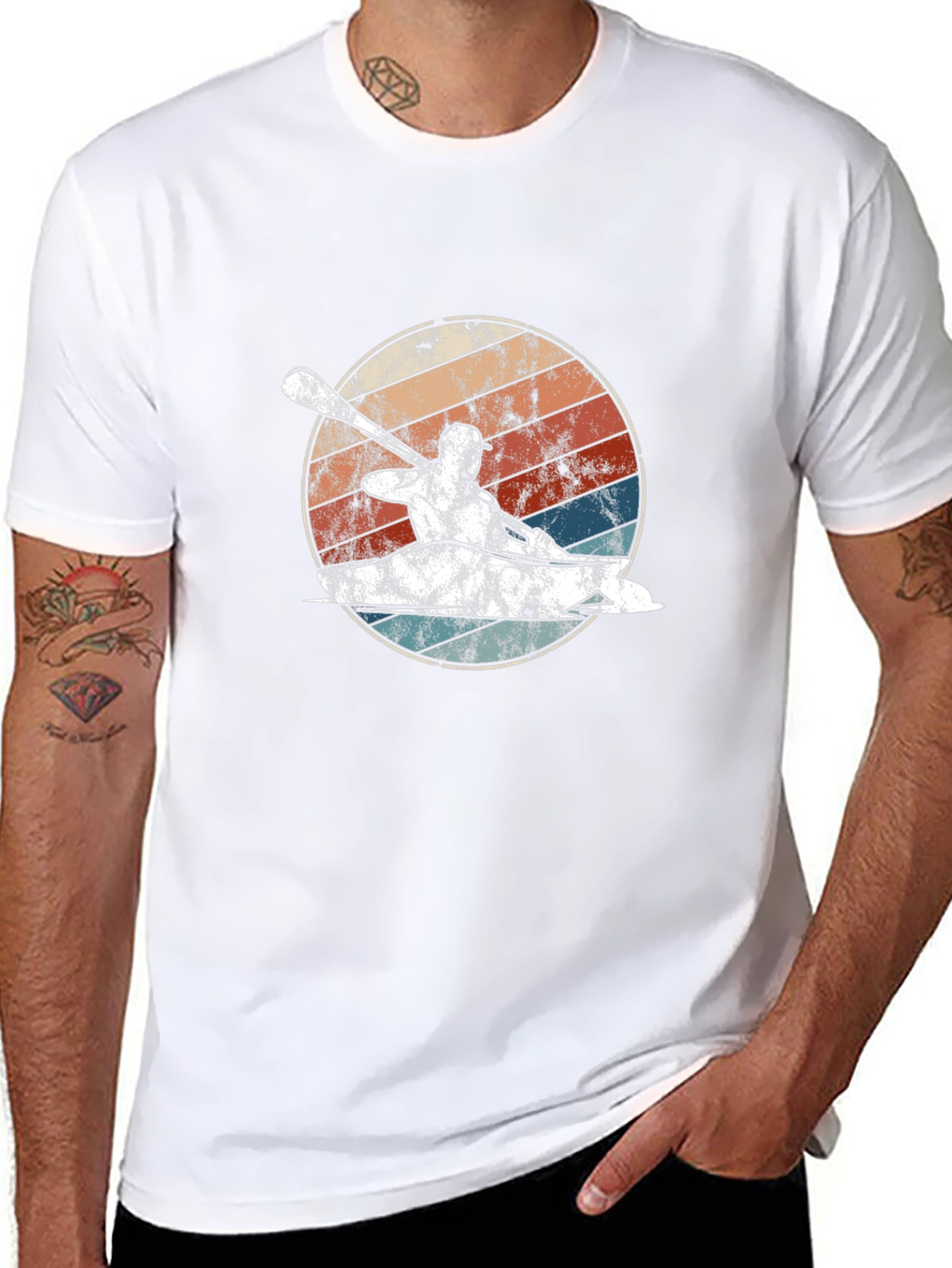 Kayak Retro Graphic T-Shirt - Paddling Adventure Tee
