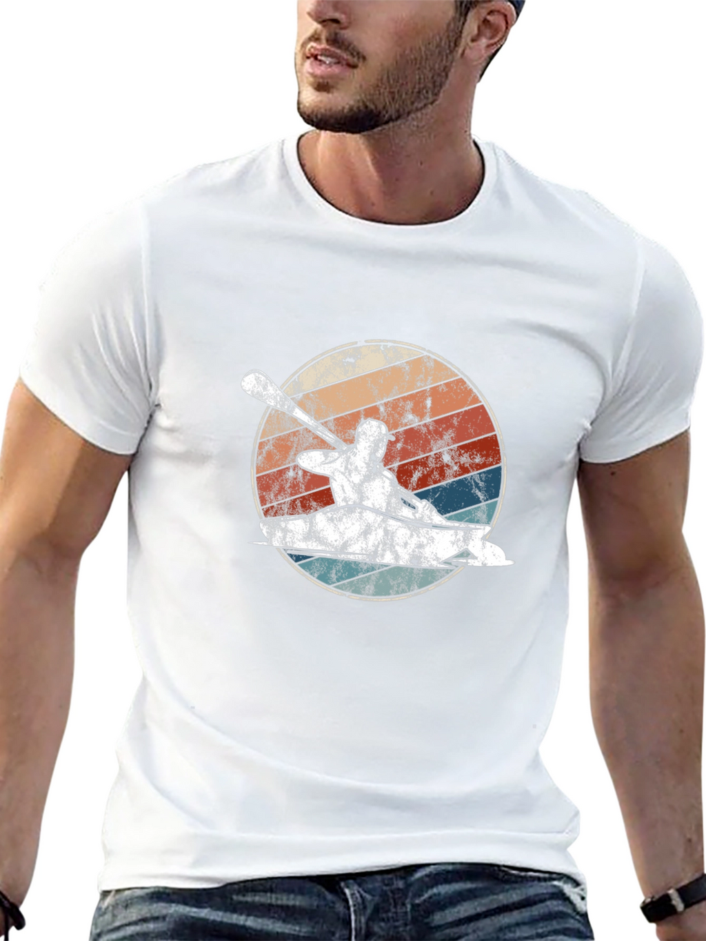 Kayak Retro Graphic T-Shirt - Paddling Adventure Tee
