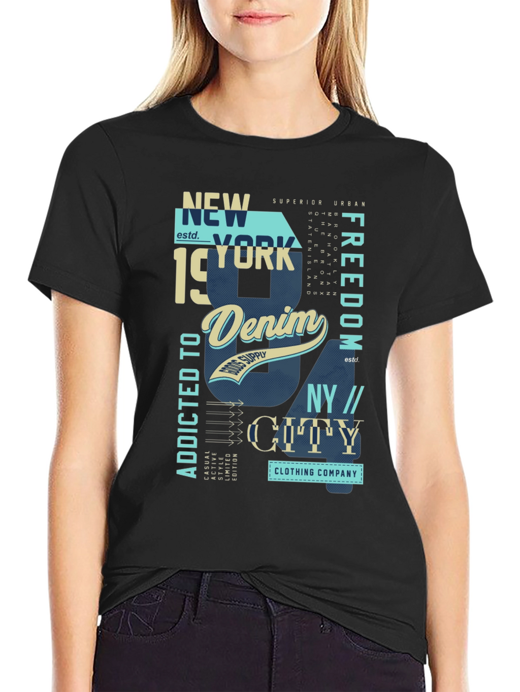 New York Denim Graphic T-Shirt