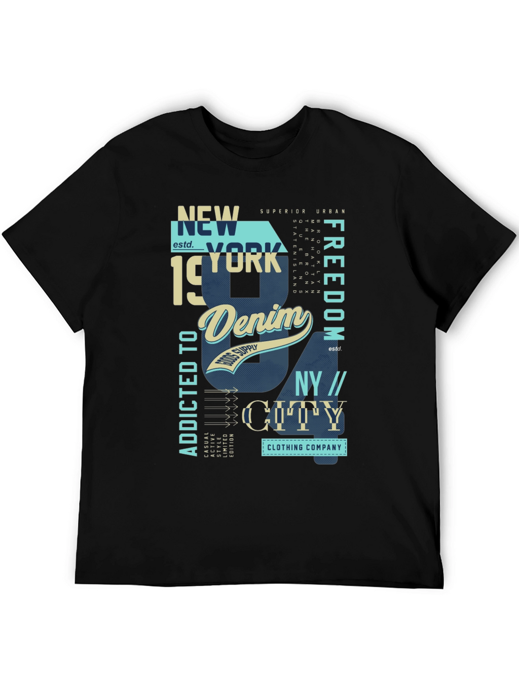 New York Denim Graphic T-Shirt