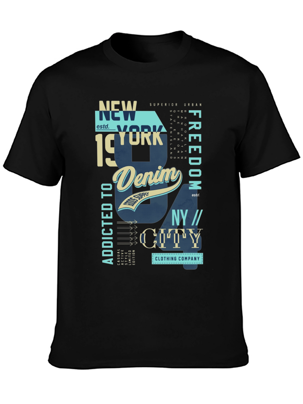 New York Denim Graphic T-Shirt